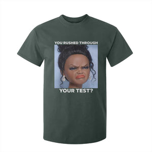 Funny You Rushed Through Your Test Doll Face Meme T Shirt For Kid Teacher Reaction Humor Testing Day TS02 Dark Forest Green Print Your Wear