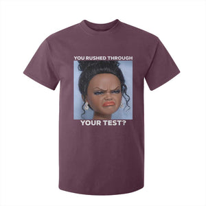 Funny You Rushed Through Your Test Doll Face Meme T Shirt For Kid Teacher Reaction Humor Testing Day TS02 Maroon Print Your Wear