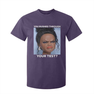 Funny You Rushed Through Your Test Doll Face Meme T Shirt For Kid Teacher Reaction Humor Testing Day TS02 Purple Print Your Wear