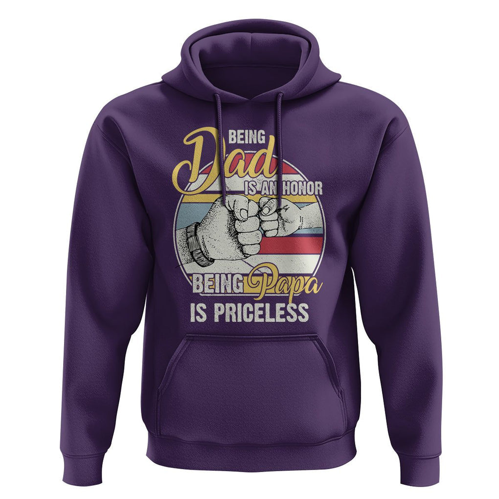 Funny Dad Hoodie Being Dad Is An Honor Being Papa Is Priceless Father's Day TS02 Purple Print Your Wear