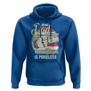 Funny Dad Hoodie Being Dad Is An Honor Being Papa Is Priceless Father's Day TS02 Royal Blue Print Your Wear