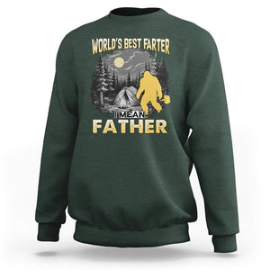 World's Best Farter Sweatshirt I Mean Father Funny Bigfoot Father's Day TS02 Dark Forest Green Print Your Wear
