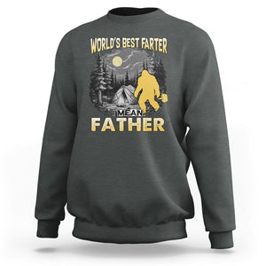World's Best Farter Sweatshirt I Mean Father Funny Bigfoot Father's Day TS02 Dark Heather Print Your Wear
