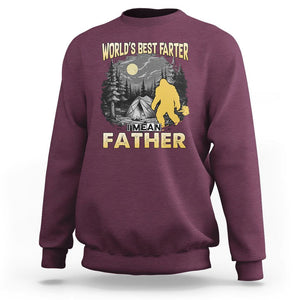 World's Best Farter Sweatshirt I Mean Father Funny Bigfoot Father's Day TS02 Maroon Print Your Wear