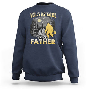 World's Best Farter Sweatshirt I Mean Father Funny Bigfoot Father's Day TS02 Navy Print Your Wear