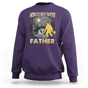 World's Best Farter Sweatshirt I Mean Father Funny Bigfoot Father's Day TS02 Purple Print Your Wear