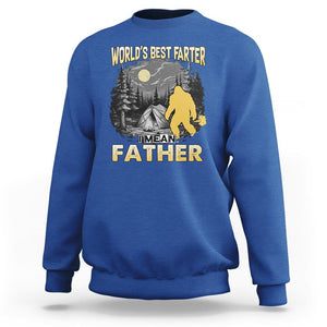 World's Best Farter Sweatshirt I Mean Father Funny Bigfoot Father's Day TS02 Royal Blue Print Your Wear