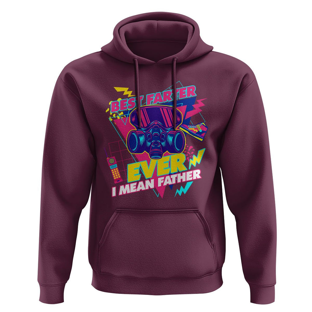 Funny Farter Hoodie Funny Best Farter Ever I Mean Father Gas Mask Retro 70s 80s TS02 Maroon Print Your Wear