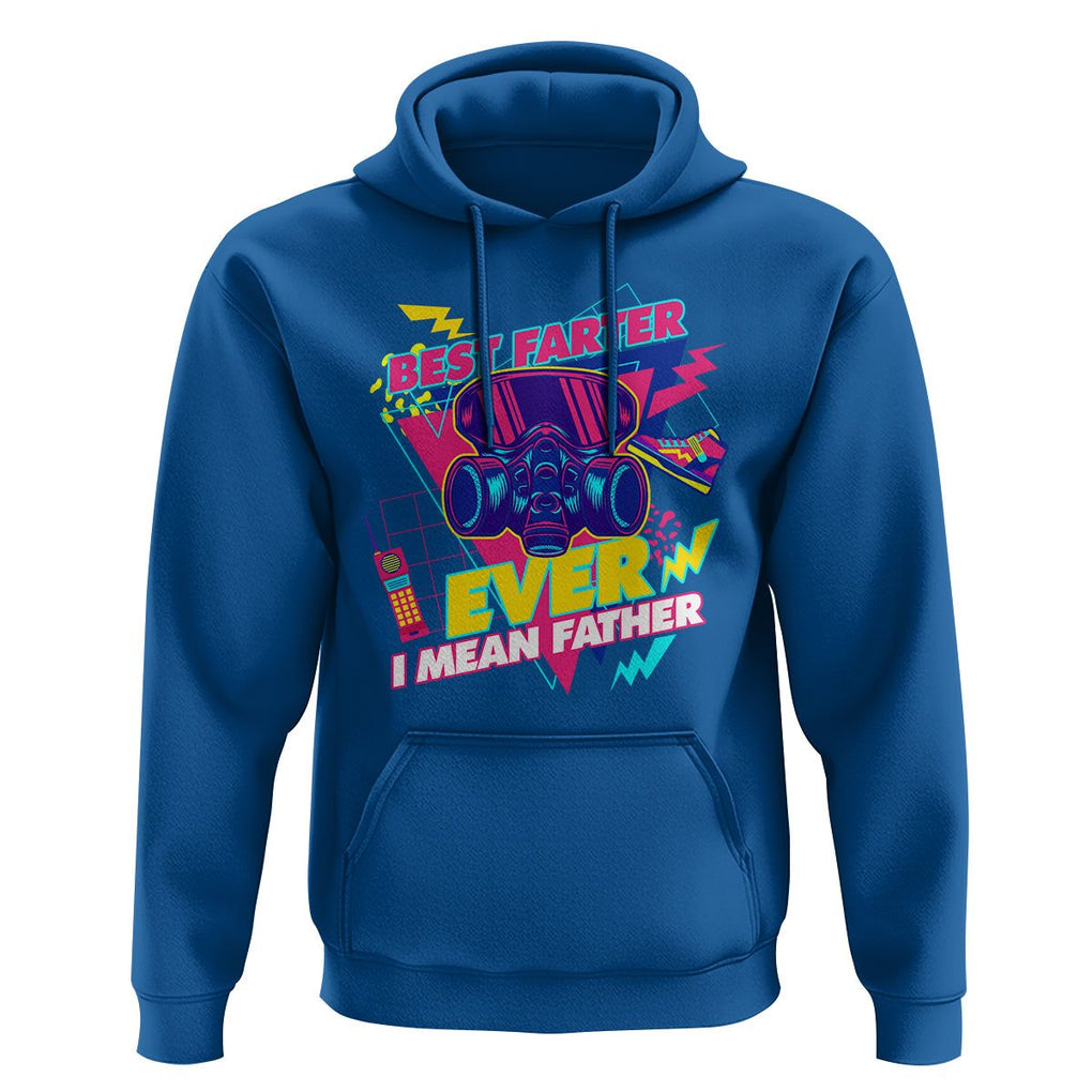 Funny Farter Hoodie Funny Best Farter Ever I Mean Father Gas Mask Retro 70s 80s TS02 Royal Blue Print Your Wear