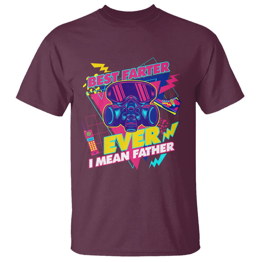 Funny Farter T Shirt Funny Best Farter Ever I Mean Father Gas Mask Retro 70s 80s TS02 Maroon Print Your Wear