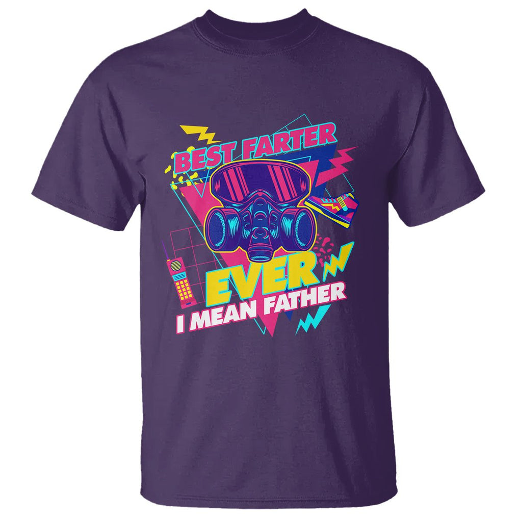 Funny Farter T Shirt Funny Best Farter Ever I Mean Father Gas Mask Retro 70s 80s TS02 Purple Print Your Wear