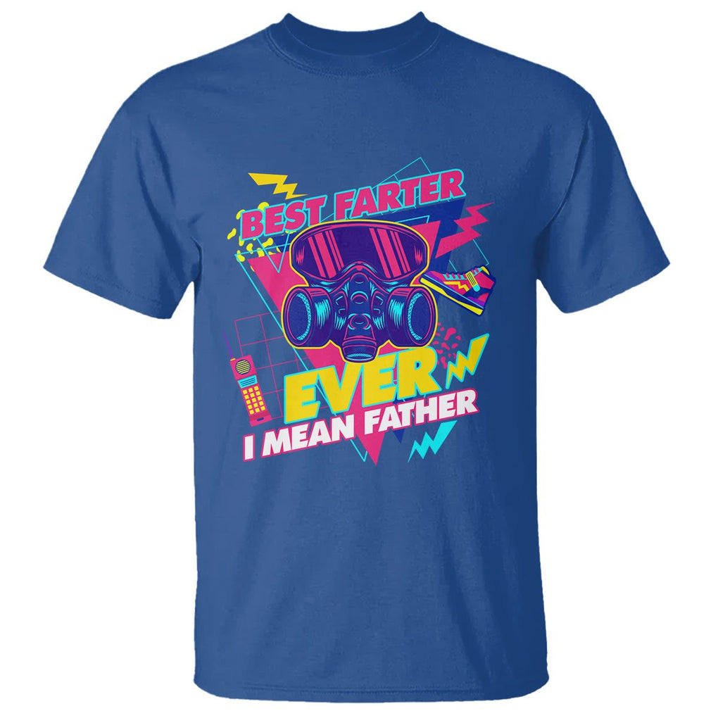Funny Farter T Shirt Funny Best Farter Ever I Mean Father Gas Mask Retro 70s 80s TS02 Royal Blue Print Your Wear