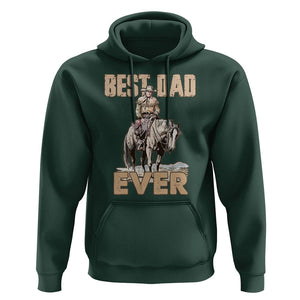 Horse Dad Hoodie Best Dad Ever Western Rodeo Cowboy Father's Day TS02 Dark Forest Green Print Your Wear
