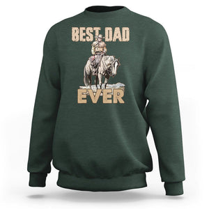 Horse Dad Sweatshirt Best Dad Ever Western Rodeo Cowboy Father's Day TS02 Dark Forest Green Print Your Wear