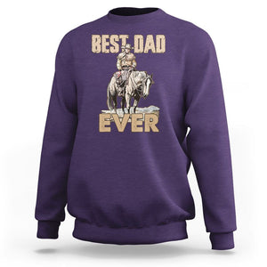 Horse Dad Sweatshirt Best Dad Ever Western Rodeo Cowboy Father's Day TS02 Purple Print Your Wear