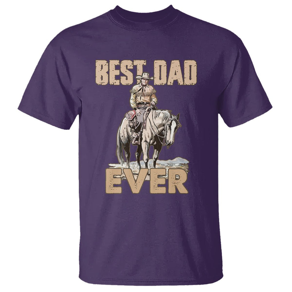 Horse Dad T Shirt Best Dad Ever Western Rodeo Cowboy Father's Day TS02 Purple Print Your Wear
