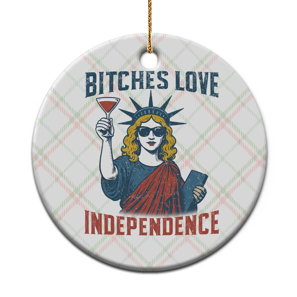 Funny 4th of July Statue of Liberty Cocktail Ceramic Ornament Retro Bitches Love Independence TS02 1pc Christmas Plaid Print Your Wear