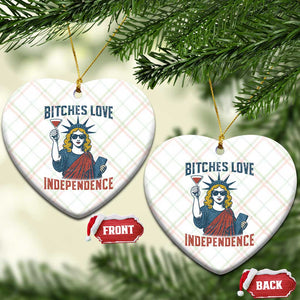 Funny 4th of July Statue of Liberty Cocktail Ceramic Ornament Retro Bitches Love Independence TS02 Print Your Wear