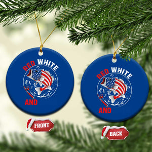 Red White And Bruh Fishing Ceramic Ornament Funny Patriotic Bass 4th Of July American Flag TS02 1pc Blue Print Your Wear
