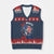 Red White And Bruh Fishing V-Neck Knit Sweater Vest Funny Patriotic Bass 4th Of July American Flag TS02 Navy Red Print Your Wear