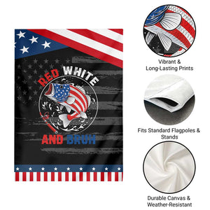 Red White And Bruh Fishing Garden Flag Funny Patriotic Bass 4th Of July American Flag TS02 Print Your Wear