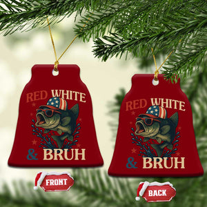 Retro Red White And Bruh Fishing Ceramic Ornament Funny Patriotic Bass 4th Of July TS02 Print Your Wear