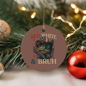 Retro Red White And Bruh Fishing Ceramic Ornament Funny Patriotic Bass 4th Of July TS02 1pc Mocha Print Your Wear