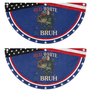 Retro Red White And Bruh Fishing Patriotic Fan Flag Funny Bass 4th Of July