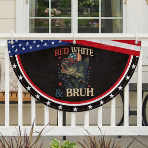 Retro Red White And Bruh Fishing Patriotic Fan Flag Funny Bass 4th Of July