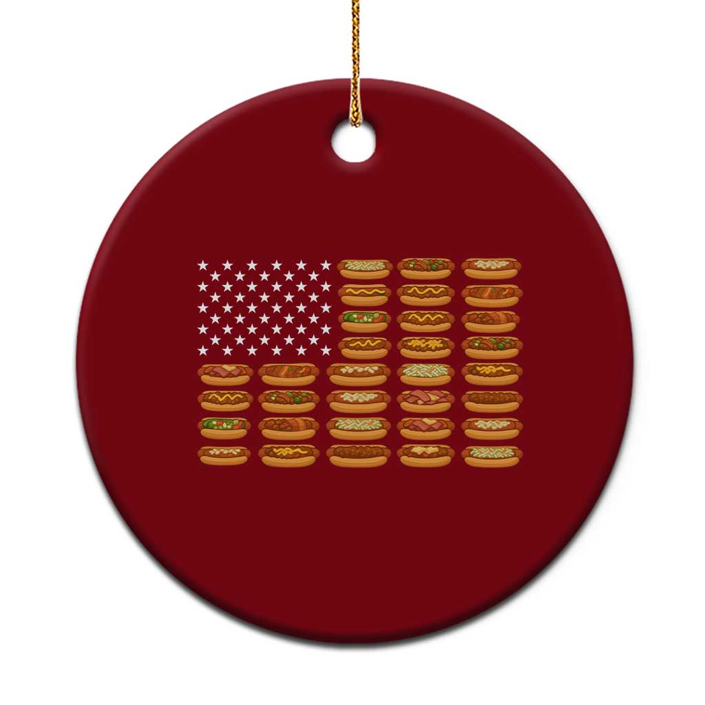 Funny Hot Dog American Flag Ceramic Ornament Patriotic USA 4th of July Summer BBQ Party TS02 1pc Red Print Your Wear