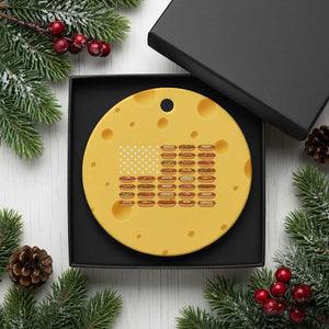Funny Hot Dog American Flag Ceramic Ornament Patriotic USA 4th of July Summer BBQ Party TS02 1pc Yellow Cheese Print Your Wear