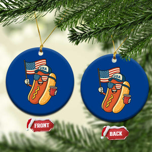 Cool Patriotic Hot Dog Ceramic Ornament Funny 4th of July Cookout 4th of July American Flag TS02 1pc Blue Print Your Wear