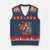 It's Not A Party Until The Wiener Comes Out V-Neck Knit Sweater Vest Funny Hot Dog Joke BBQ 4th of July Cookout TS02 Navy Red Print Your Wear