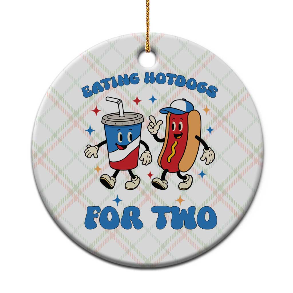Eating Hotdogs for Two Ceramic Ornament Cute Pregnancy Announcement Patriotic 4th Of July TS02 1pc Christmas Plaid Print Your Wear