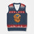 Patriotic Dog 'Merica V-Neck Knit Sweater Vest Golden Retriever Sunglasses Funny 4th Of July TS02 Navy Red Print Your Wear