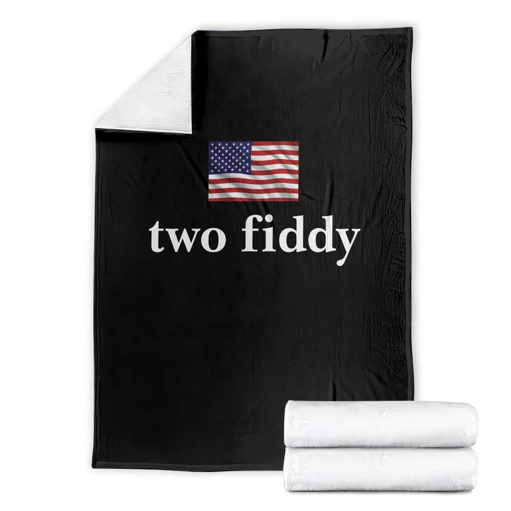 Two Fiddy America 250th Anniversary Minimalist Throw Blanket Funny US American Flag Slang 1776 to 2026 Semiquincentennial