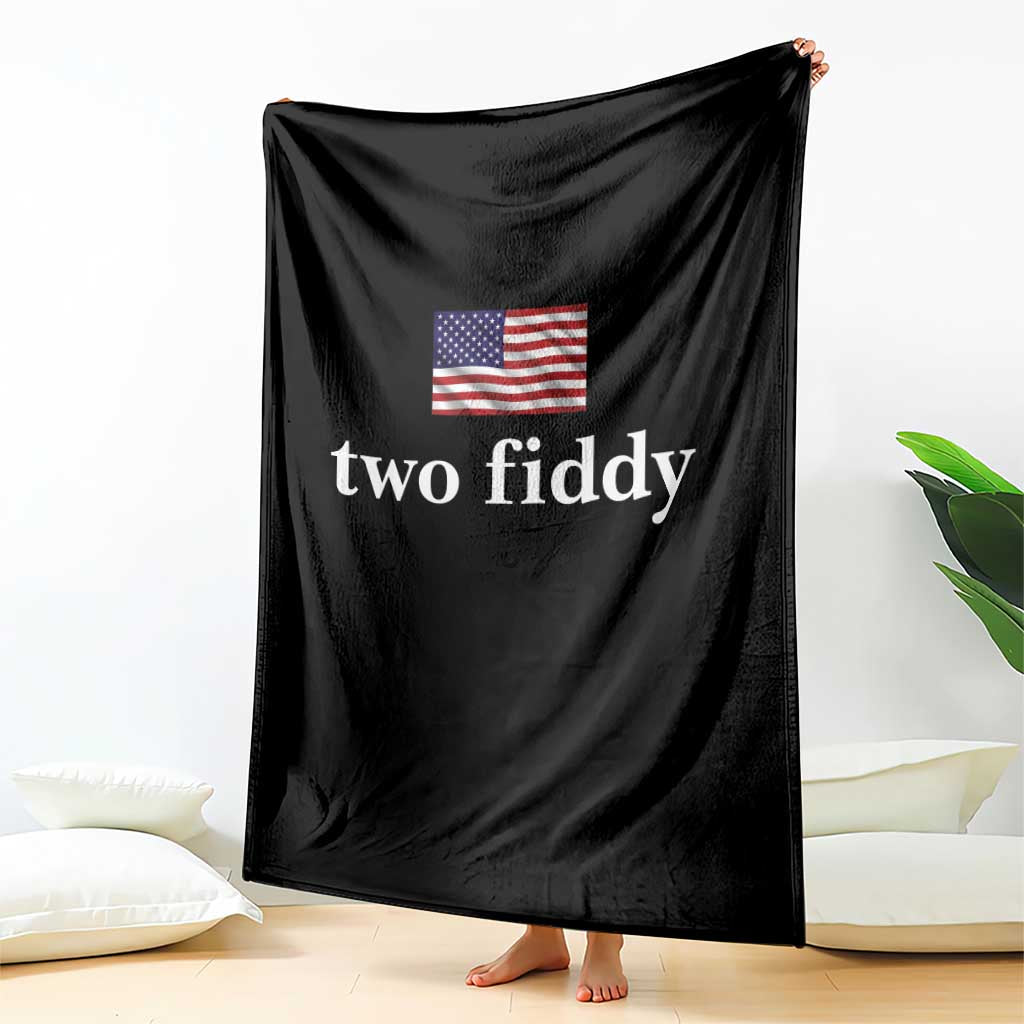 Two Fiddy America 250th Anniversary Minimalist Throw Blanket Funny US American Flag Slang 1776 to 2026 Semiquincentennial