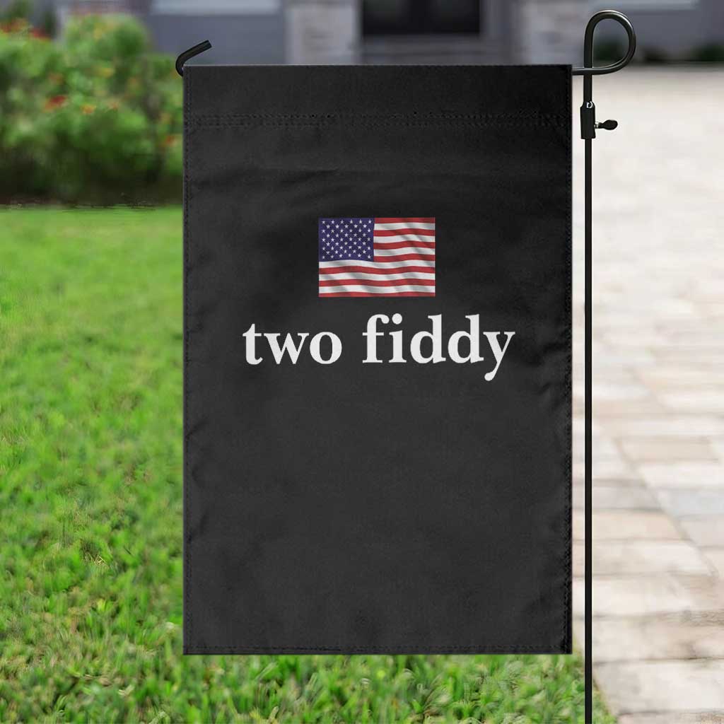 Two Fiddy America 250th Anniversary Minimalist Garden Flag Funny US American Flag Slang 1776 to 2026 Semiquincentennial