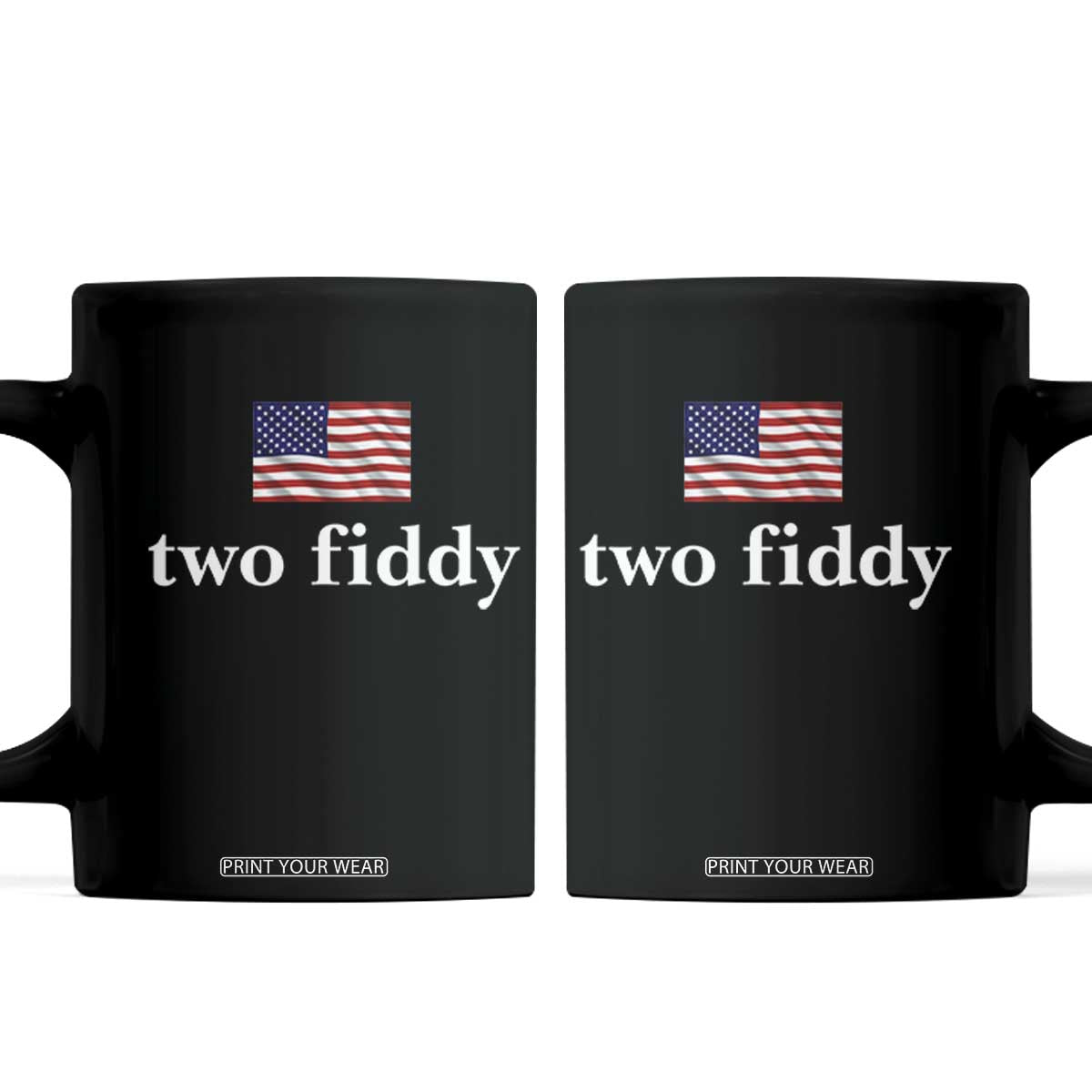 Two Fiddy America 250th Anniversary Minimalist Coffee Mug Funny US American Flag Slang 1776 to 2026 Semiquincentennial