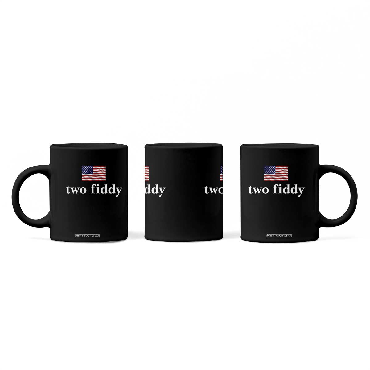 Two Fiddy America 250th Anniversary Minimalist Coffee Mug Funny US American Flag Slang 1776 to 2026 Semiquincentennial
