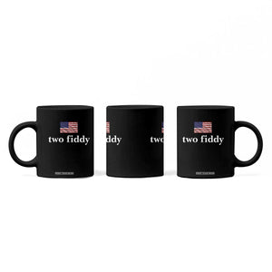 Two Fiddy America 250th Anniversary Minimalist Coffee Mug Funny US American Flag Slang 1776 to 2026 Semiquincentennial