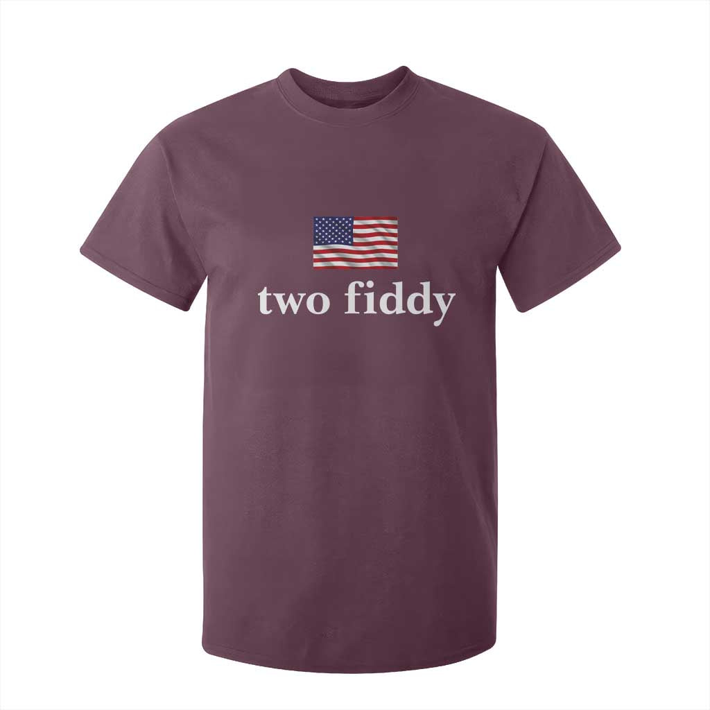 Two Fiddy America 250th Anniversary Minimalist T Shirt For Kid Funny US American Flag Slang 1776 to 2026 Semiquincentennial