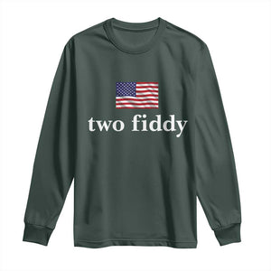 Two Fiddy America 250th Anniversary Minimalist Long Sleeve Shirt Funny US American Flag Slang 1776 to 2026 Semiquincentennial