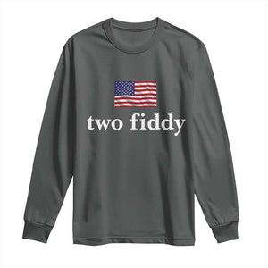 Two Fiddy America 250th Anniversary Minimalist Long Sleeve Shirt Funny US American Flag Slang 1776 to 2026 Semiquincentennial