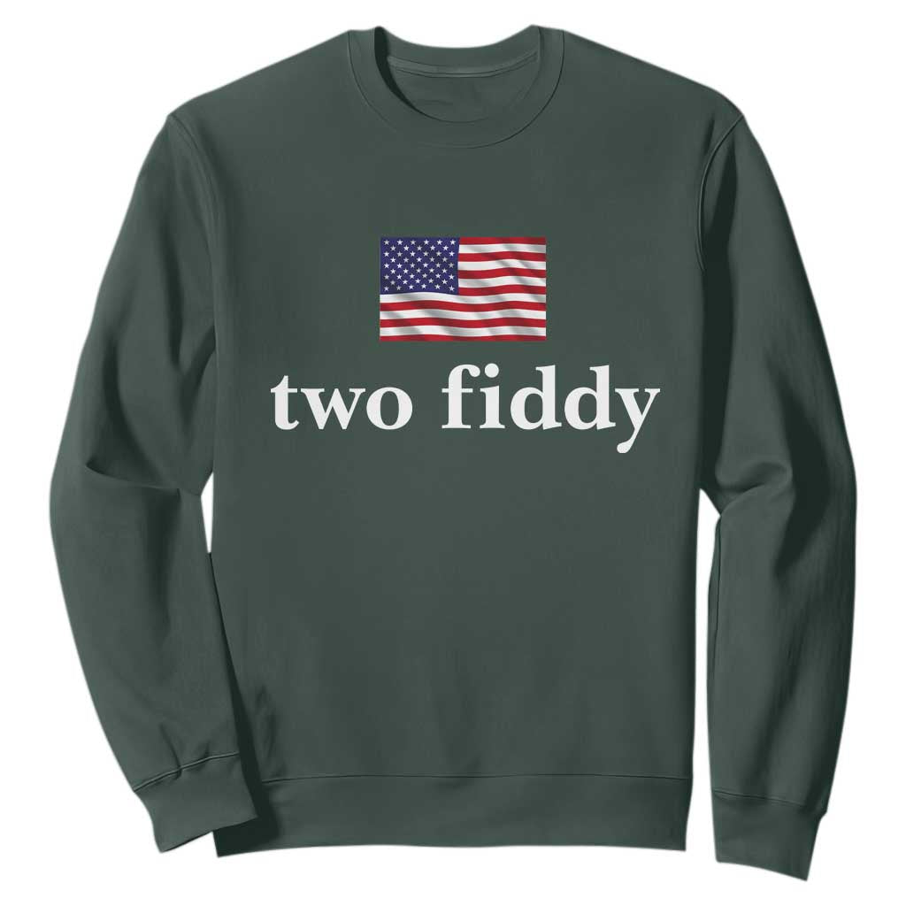 Two Fiddy America 250th Anniversary Minimalist Sweatshirt Funny US American Flag Slang 1776 to 2026 Semiquincentennial