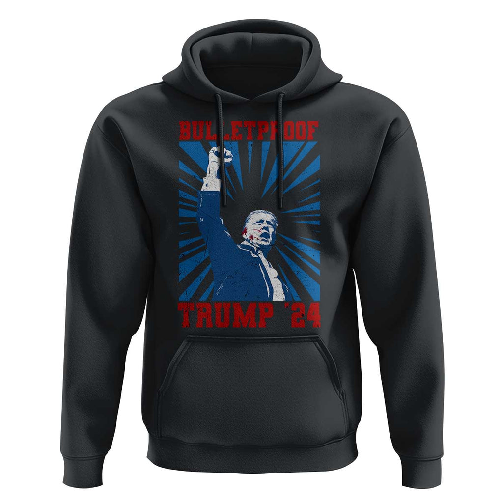 Strong Trump 2024 Hoodie Bulletproof Raised Fist Not Today President 45 47 TS02 Black Print Your Wear