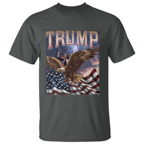 Trump T Shirt American Eagle US Flag TS02 Dark Heather Print Your Wear