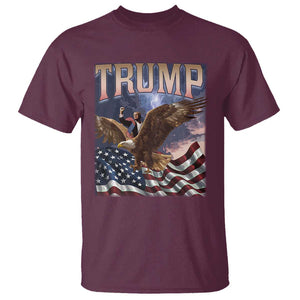 Trump T Shirt American Eagle US Flag TS02 Maroon Print Your Wear