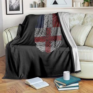 Proud France England Flag Fingerprint DNA Graphic Throw Blanket French Anglo English Heritage Roots Dual Patriotism TS02 Print Your Wear