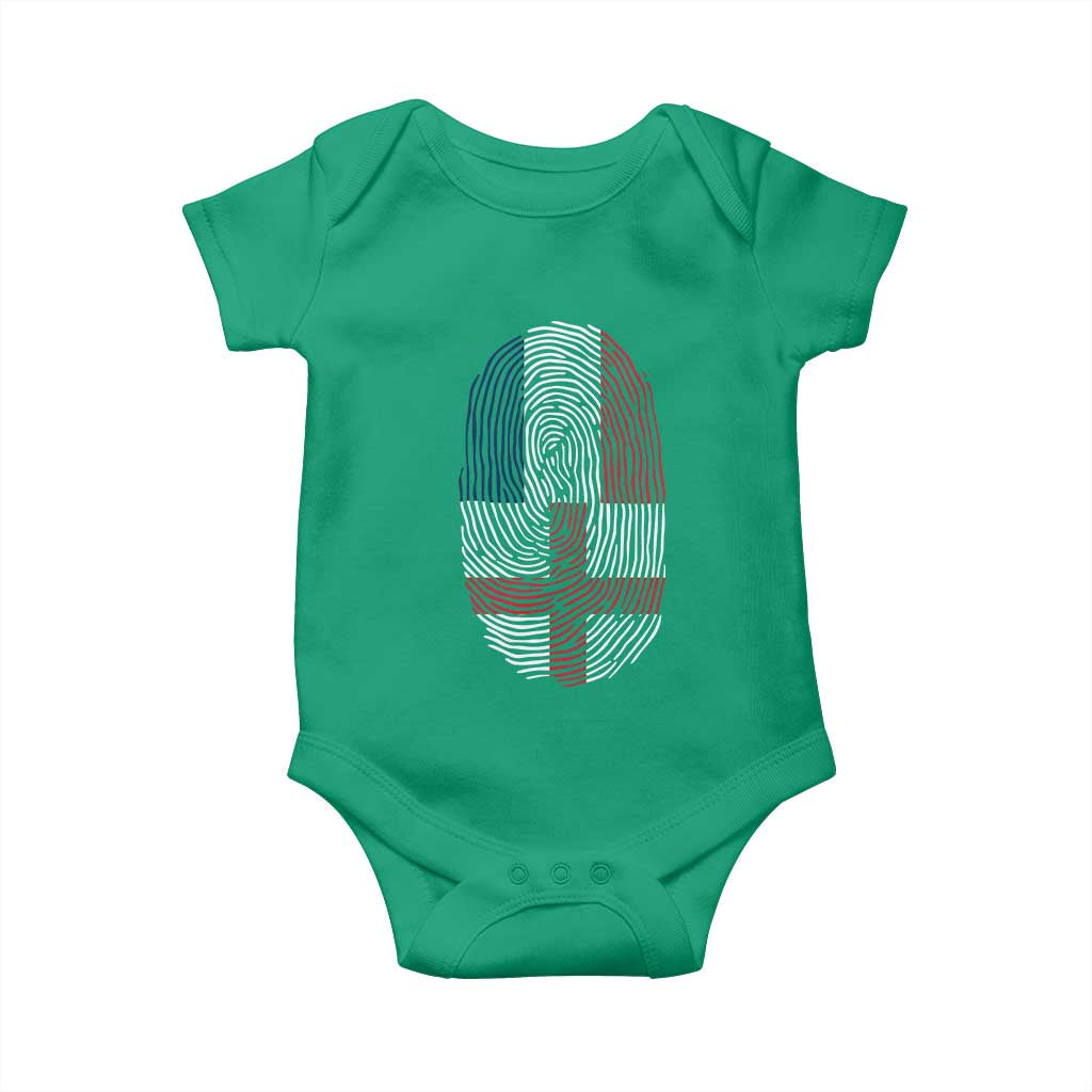 Proud France England Flag Fingerprint DNA Graphic Baby Onesie French Anglo English Heritage Roots Dual Patriotism TS02 Irish Green Print Your Wear